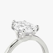 Pear Cut - Plain Band - 6 Prong Classic Ring - 18 K Gold